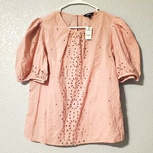 Express Eyelet Blush Top Size Medium *NWT